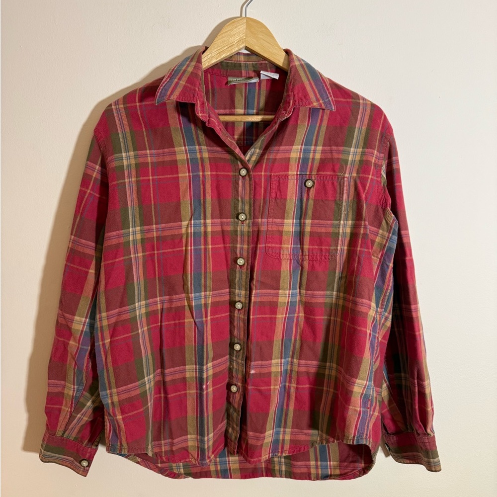 Liz Claiborne Plaid Button Up Shirt Size Small